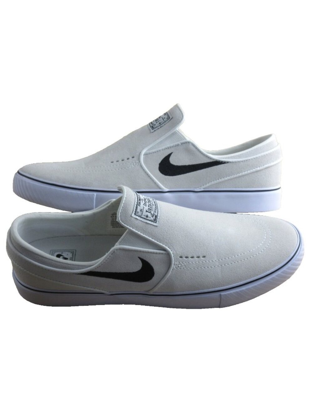 Nike Men's SB Janoski + Slip On Skate Shoes Summit White Black Size 10.5 NEW